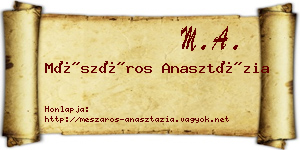 Mészáros Anasztázia névjegykártya